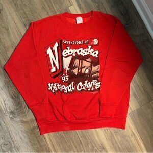 Delta Red Nebraska Graphic Crewneck Sweatshirt